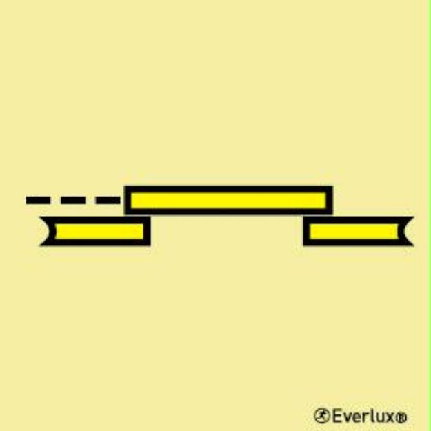 Safety sign, photoluminescent vinyl, B class slidi